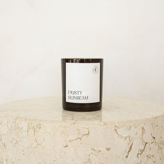 DUSTY SUNBEAM: GRAPEFRUIT / SEA SALT / BAY LEAF / JASMINE AMBER CANDLE 200G - Three More Days Collection