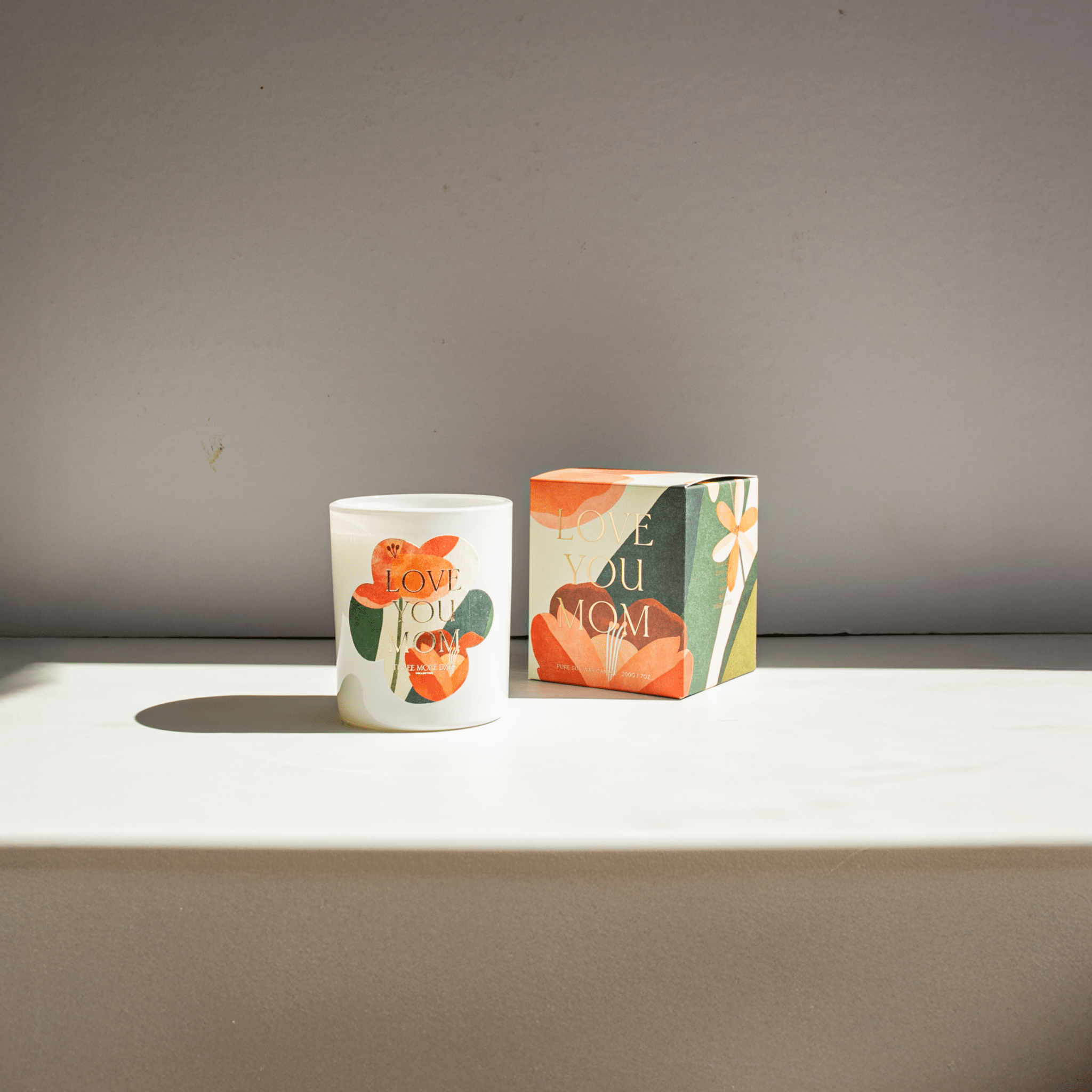 LOVE YOU MOM: PATCHOULI/ CEDARWOOD / ROSE / MUSK / SANDALWOOD AMBER CANDLE 200G - Three More Days Collection